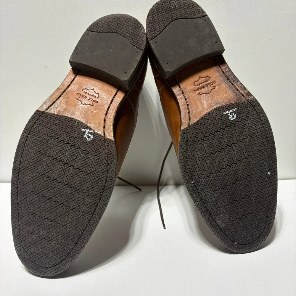 Cole Haan Grand.OS Cap Toe Oxford Mens 9.5 Brown Leather Dress Shoes Business